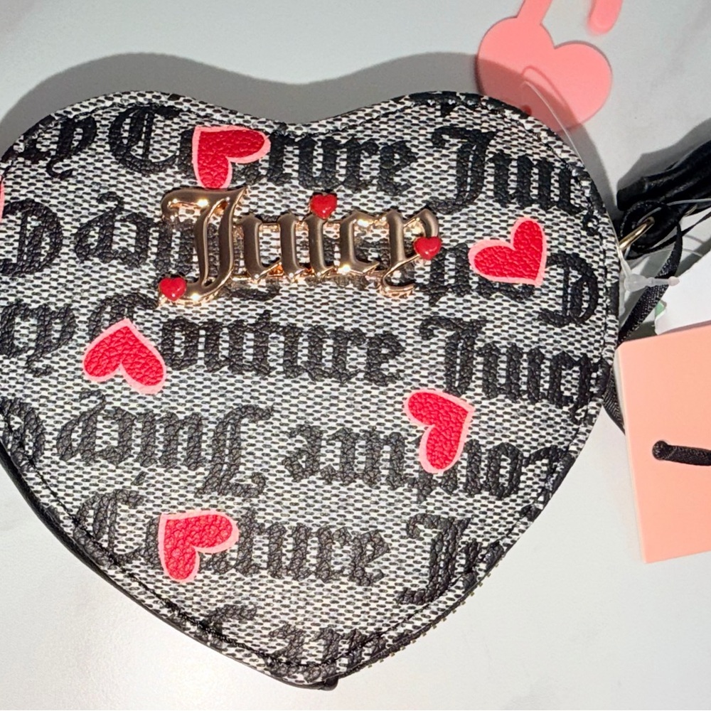 Juicy Couture Heart-Shaped Black and Red coin bag